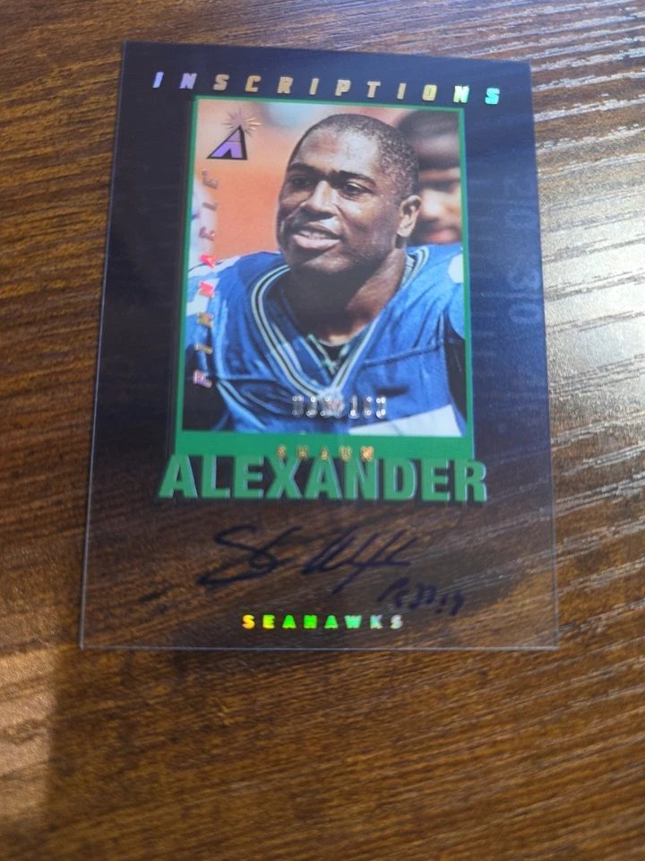 Shaun Alexander Auto Card 2022 Panini Contenders Pinnacle Inscriptions /100 - Image 3 of 4