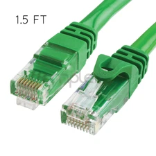 1.5FT CAT6 Cable Ethernet Lan Network CAT 6 RJ45 Patch Cord Internet Green NEW