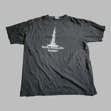 Vintage Mens L Burj Khalifa Dubai Skyscraper UAE United Arab Emirates T Shirt 