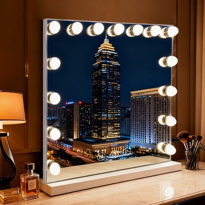 Hollywood Vanity Mirror with Lights 58×46cm 15 Bulbs LED 3-Color Touch Dimmable