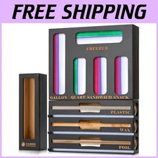 Bamboo Kitchen Organizer Set - Foil, Wrap, Bag Dispenser