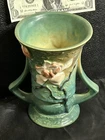 Vintage Art Deco Roseville Green Magnolia Vase 88-6 .- No Chips Or Cracks - nice