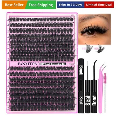 DIY Lash Extension Kit Volume Thick Lash Clusters 80D+100D 320 pcs Individual...