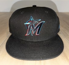 Miami Marlins 2021 New Era MLB 9fifty Snapback Hat Black Flat Brim - BRAND NEW