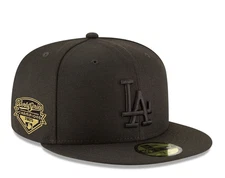 Los Angeles Dodgers 2025 World Series Champions Black on Black 59FIFTY Fitted
