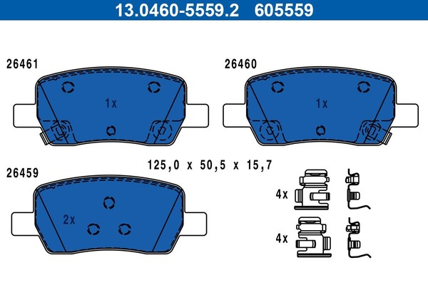 ATE BremsbelÄGe Bremsbelagsatz Hinten FüR KIA Sorento 4 Hyundai Santa FE 4-image