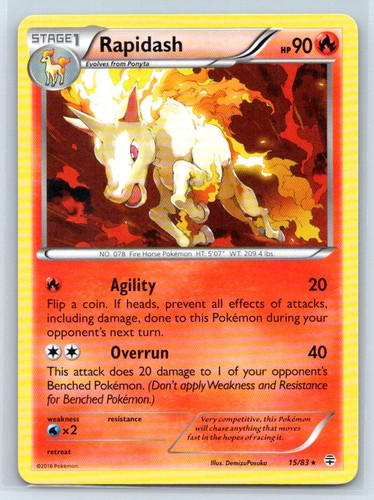Generations #15/83 Rapidash Rare MP Pokemon
