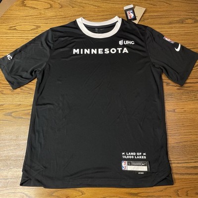Minnesota Timberwolves Nike NBA Team Issue Warmup Shirt Men Large Tall Black NEW