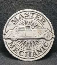 WH09174 SWEET VINTAGE 1979 MASTER MECHANIC BLUE COLLAR JOB PEWTER BELT BUCKLE