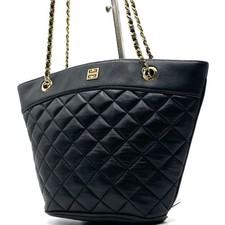 GIVENCHY 4G Logo Quilted Black Leather Tote S...