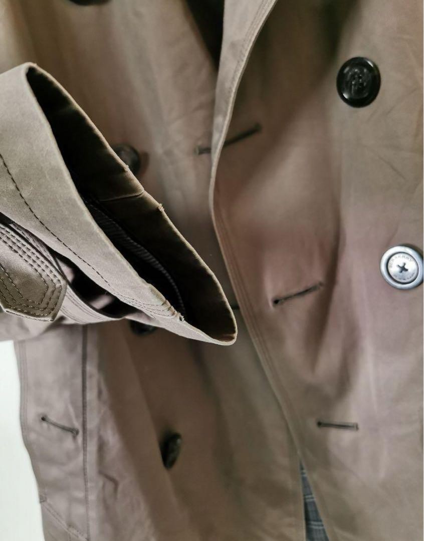 Burberry Black Label Plain Coat Long-sleeves Brown Cotton Size S For Men thumbnail 6