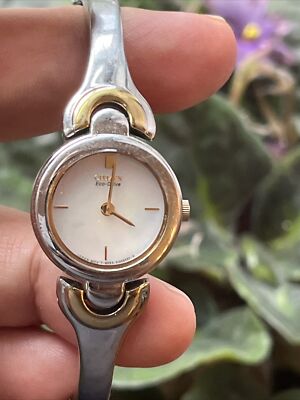 Ladies Citizen Eco-drive solar watch with mother of pearl dial, stainless case/b