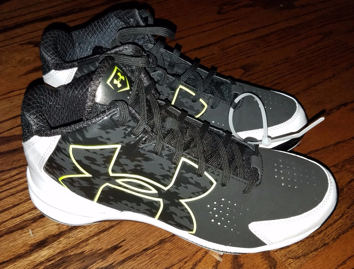 Under Armour UA Ignite Mid Baseball Cleats Black White Neon Men s 8 Harper