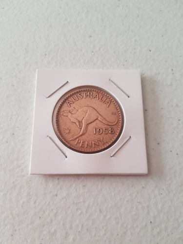 Coin - 1958 Australian Penny Genuine Circulated Queen Elizabeth II KG Polished - Picture 3 of 4