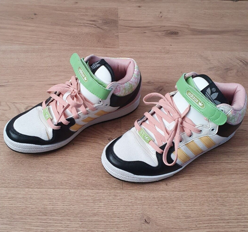 Zapatillas altas Adidas vintage de lona multicolor, G44078 - talla UK 8 - Imagen 3 de 17