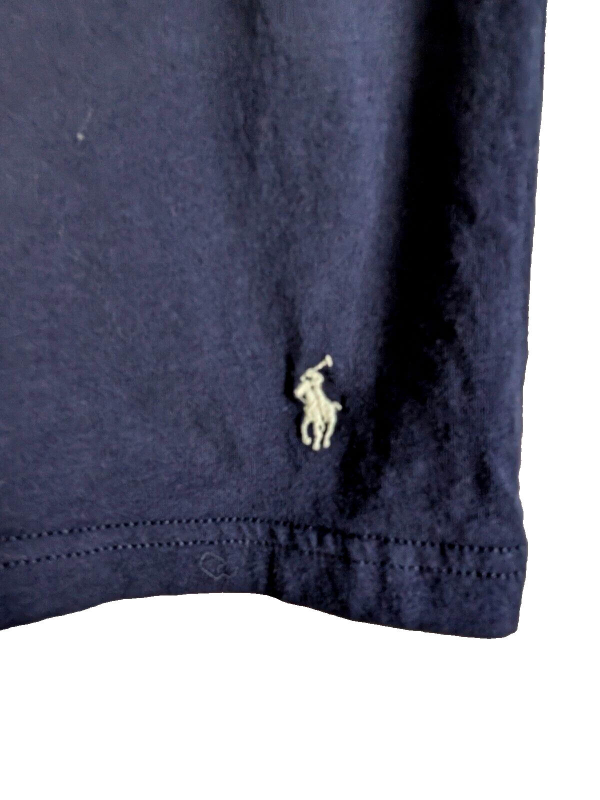 Polo Marina Militare Ralph Lauren Navy Scollo V T Shirt Manica Corta con Pony Bianco Uomo Taglia L