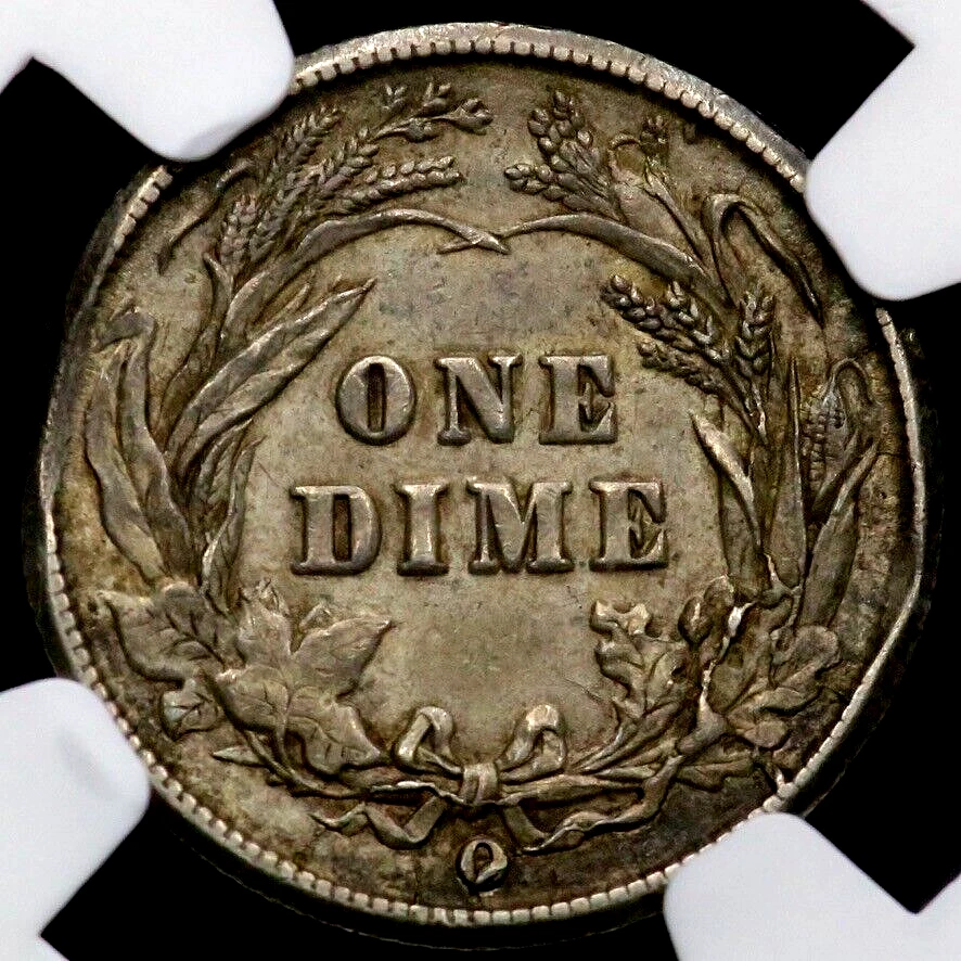 1892-O 10C Barber Dime NGC Mint Error AU 53 Curved Clipped Planchet @ 9:00 CC566 - Image 4 of 4