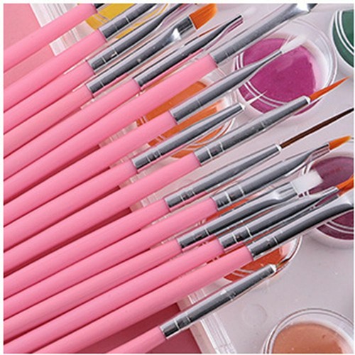 Watercolour Painting Craft Art Pink Artist Paint Brushes Set Acrylic Oil 15 pcs - Picture 2 of 6