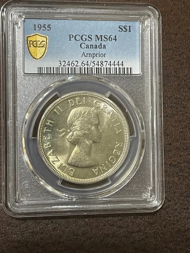 1955 PCGS MS64 Canada DOLLAR Silver Arnprior