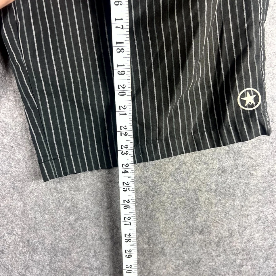 Converse Mens Bermuda Shorts Size XL Black Striped Outdoor Zip Fly Casual Logo - Image 3 of 4