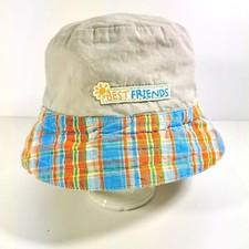 Disney Winnie the Pooh  Best Friends  Infant Bucket Hat Khaki Plaid 3-6 Moths