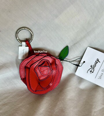 Vera Bradley Beauty & The Beast BONJOUR BELLE ROSY OUTLOOK Bag Charm ROSE NWT