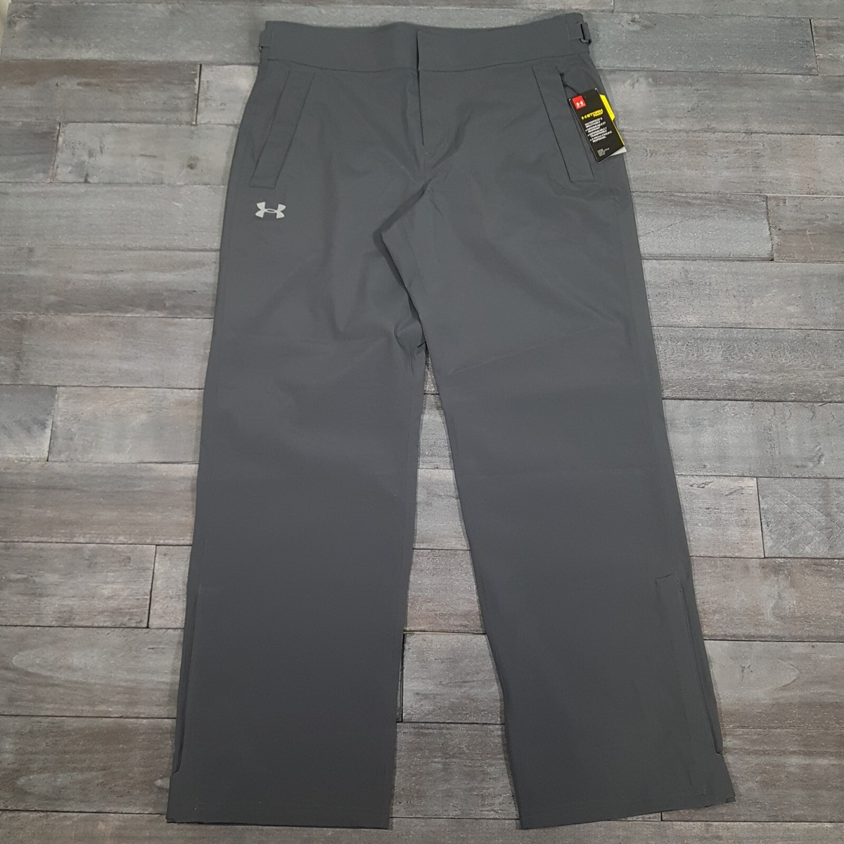 UNDER ARMOUR GOLF STORM Waterproof Rain Pants Mens MEDIUM 34x32 Grey  Polyester