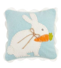 Mud Pie Easter Collection Bunny Embroidered Felted Mini Pillow NWT