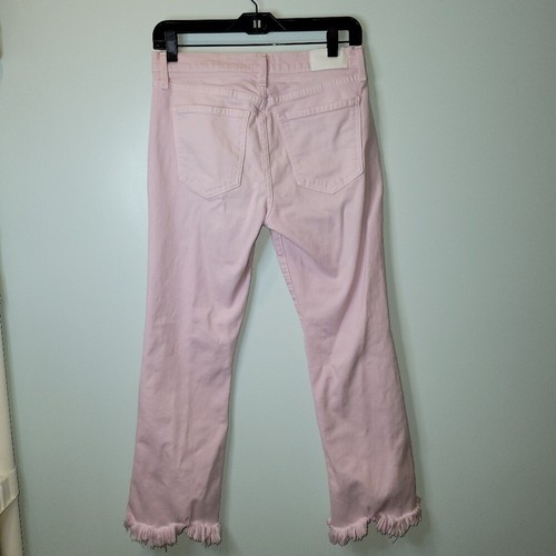 Pistola Lennon High Rise Frayed Cropped Jeans Melrose Light Pink - Picture 3 of 6