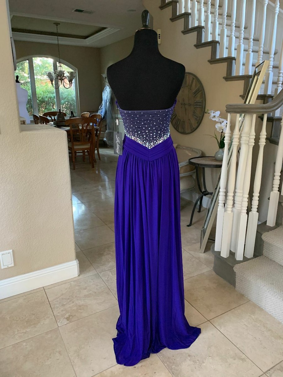 strapless open back dress La Femme 31932 Prom Dress - Nude