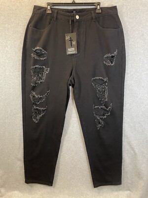 NWT Banned Apparel Alternative Women s Black Distressed Jeans