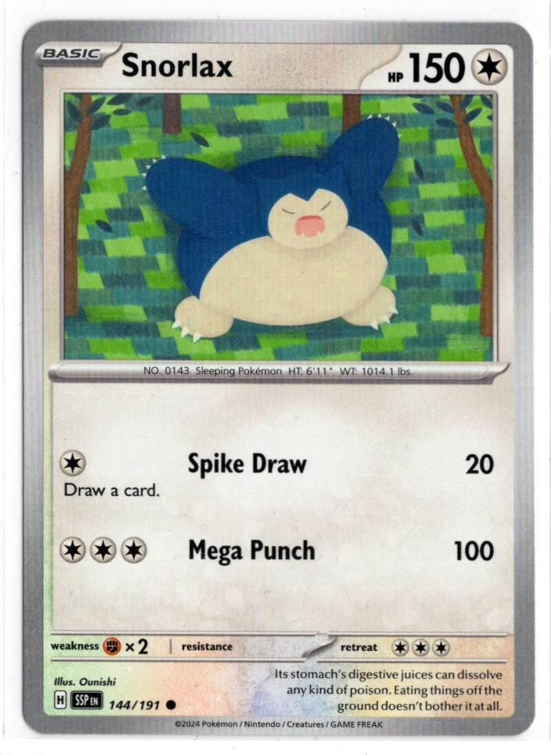 Pokemon Surging Sparks 144/191 Snorlax