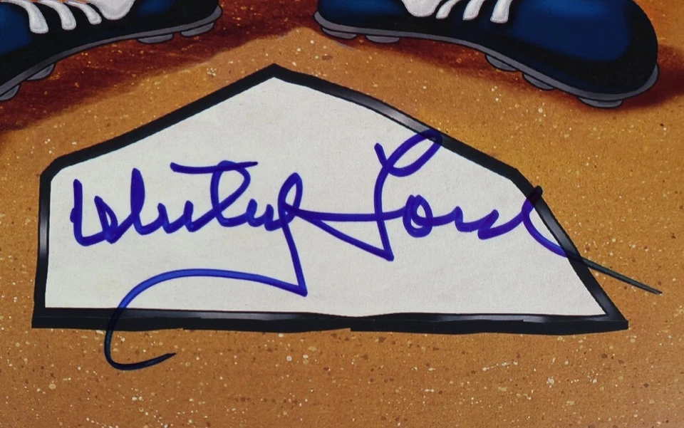 Whitey Ford Autographed Looney Tunes NY Yankees Print JSA COA - Image 2 of 3