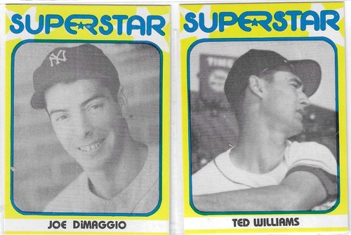Joe Dimaggio Yankees & Ted Williams Red Sox 1980 Superstar Baseball Karten (2)