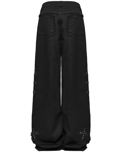Punk Rave Womens Apocalyptic Gothic Cut & Sew Crucifix Cargo Pants - Picture 2 of 13