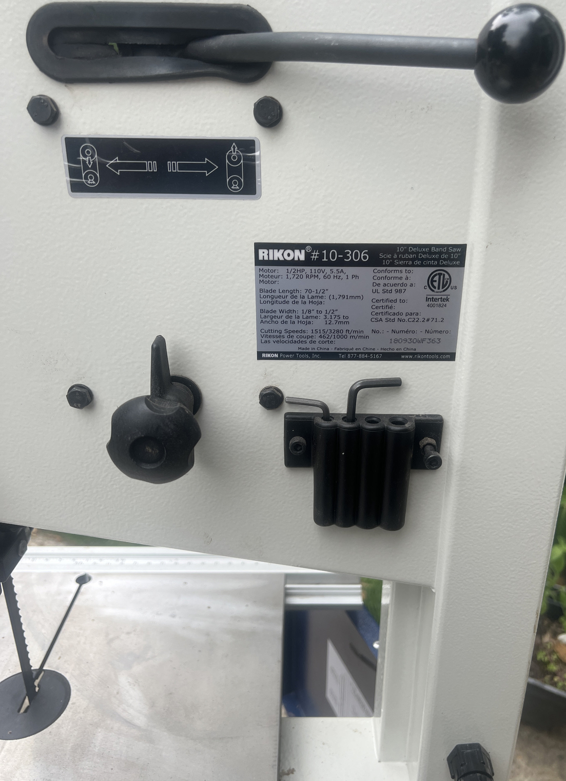 Rikon 103061 10" Deluxe Band Saw Blue with or without Stand. Your