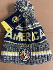 club America Beanie  Pom Pom Skull Cap Hat Agulias del America FMF Mexico