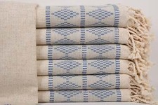 Asciugamani, Asciugamano Blu Sax, Asciugamano di Design Kilim, 36x71 Pollici