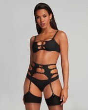 Agent Provocateur Liza Black Suspender AP3 Medium NWT