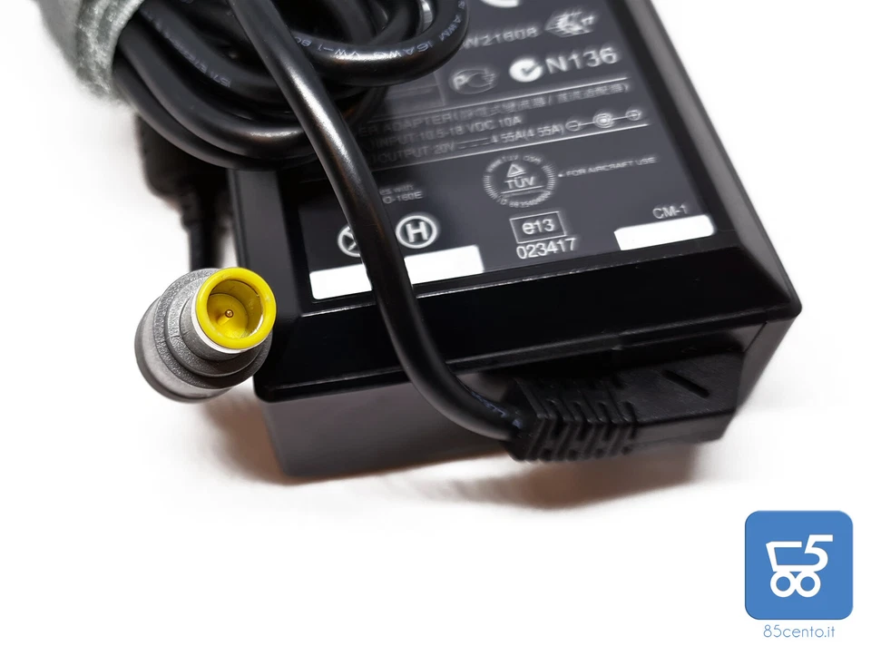 Alimentatore Caricabatteria Originale Lenovo 90W 20V 4,5A spinotto Tondo 5,5mm - Immagine 2 di 3