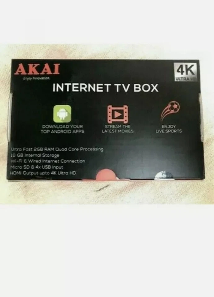 AKAI 4K ULTRA HD INTERNET TV BOX MODELLO N. AKSB216 RRP £49 - Immagine 3 di 3