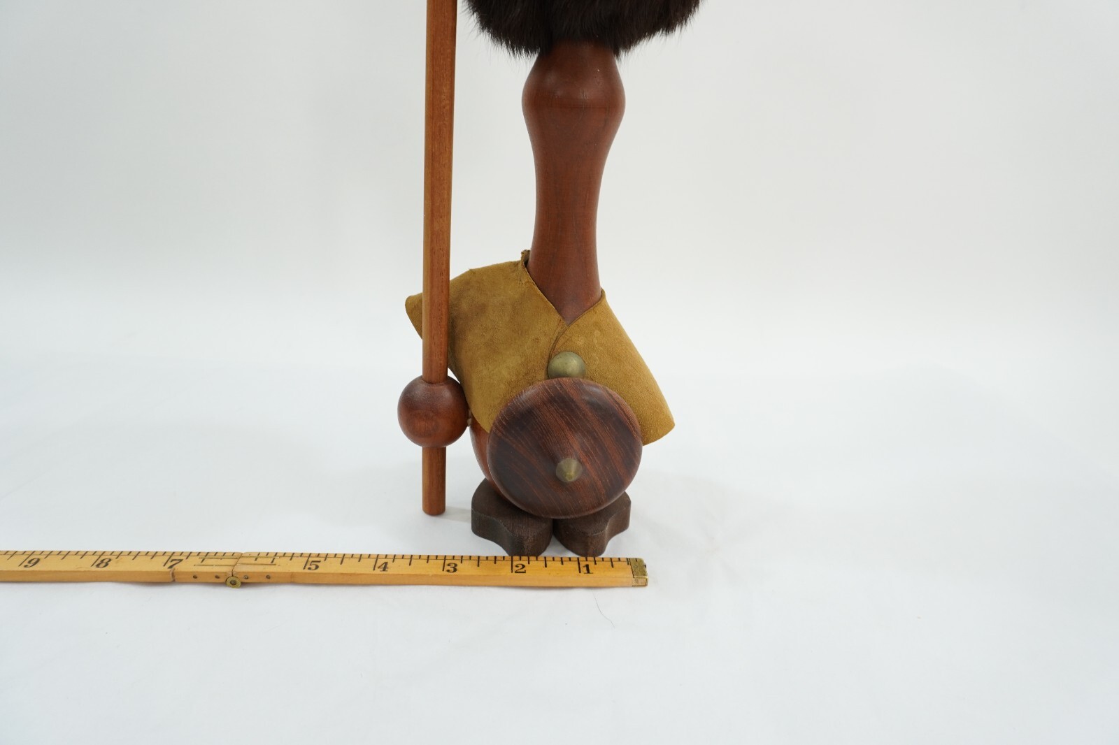 Viking Wood Fur Figure MCM Danish Folk Art Nordic Scandinavian Donk RB388