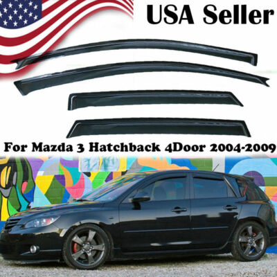 Window VisorS Deflector Rain Guards for Mazda 3 S Hatchback 2004-2009 2007 2008