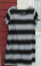 Merona Black/Gray Short Sleeve 1/4 Zip Closure Cotton/Modal Dress Size XXL (42")