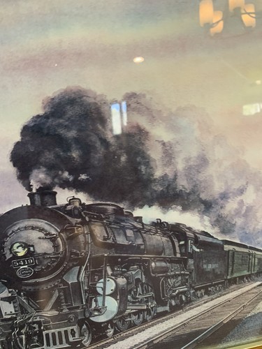 Vintage 1971 Howard Fogg Framed Print 5419 Central New York Railroad Print train - Picture 7 of 10