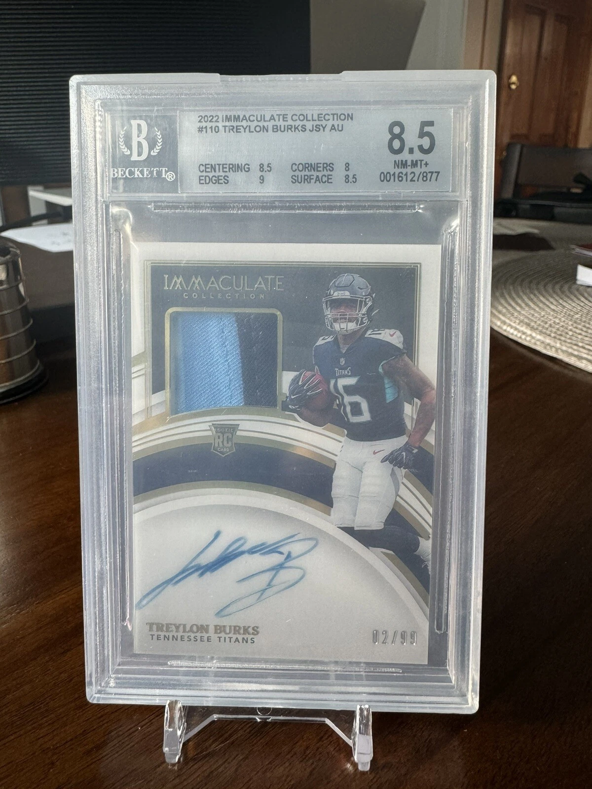 Treylon Burks Panini Immaculate Collection #110 Patch Autograph