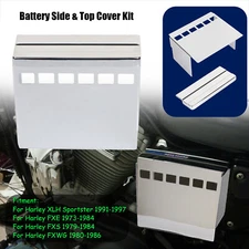 Chrome Battery Top Side Cover For Harley Sportster XLH 91-97 Super Glide FX FXE