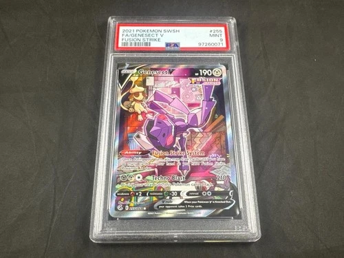 2021 POKEMON SWSH GENESECT V #255 FUSION STRIKE PSA 9