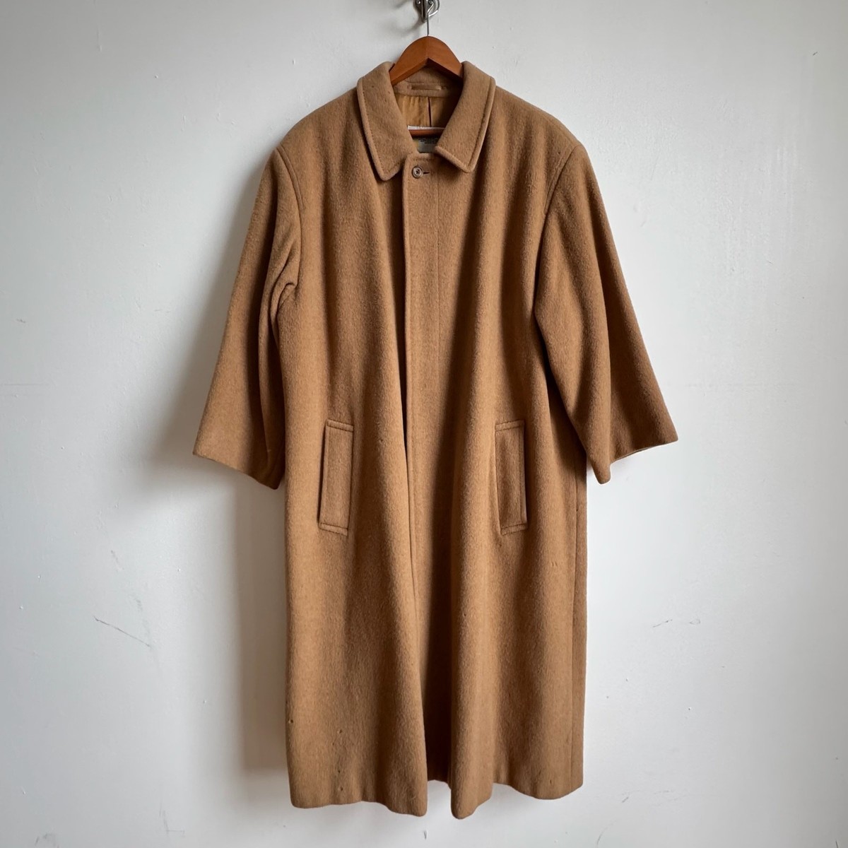Rare Vintage Men's Distressed AQUASCUTUM Long Camel Hair Coat