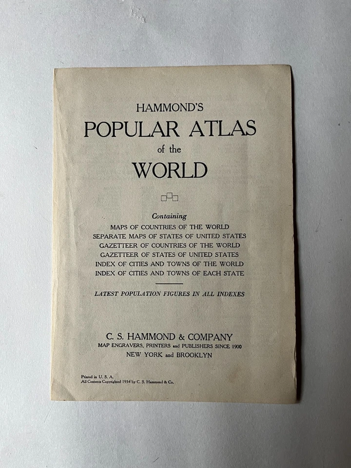 Mapa do estado do Tennessee "AZUL" 1934 por C.S. Hammond, VEJA DESCRIÇÃO - Imagem 3 de 3